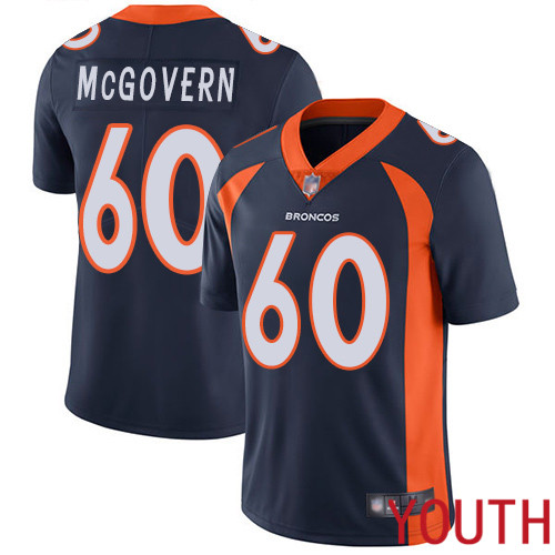Youth Denver Broncos 60 Connor McGovern Navy Blue Alternate Vapor Untouchable Limited Player Football NFL Jersey